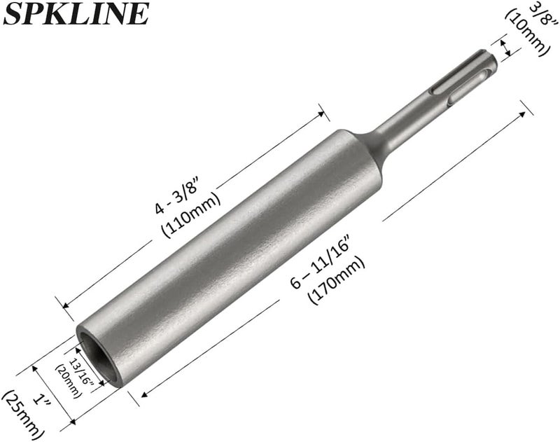 SPKLINE SDS-Plus Ground Rod Driver for 5/8 Inch and 3/4 Inch Ground Rods, 13/16" X 6-11/16"(20X170mm), 10mm Diameter Shank Fits Bosch Dewalt Milwaukee Hilti and Other SDS-Plus Rotary Hammer Drills - Image 2